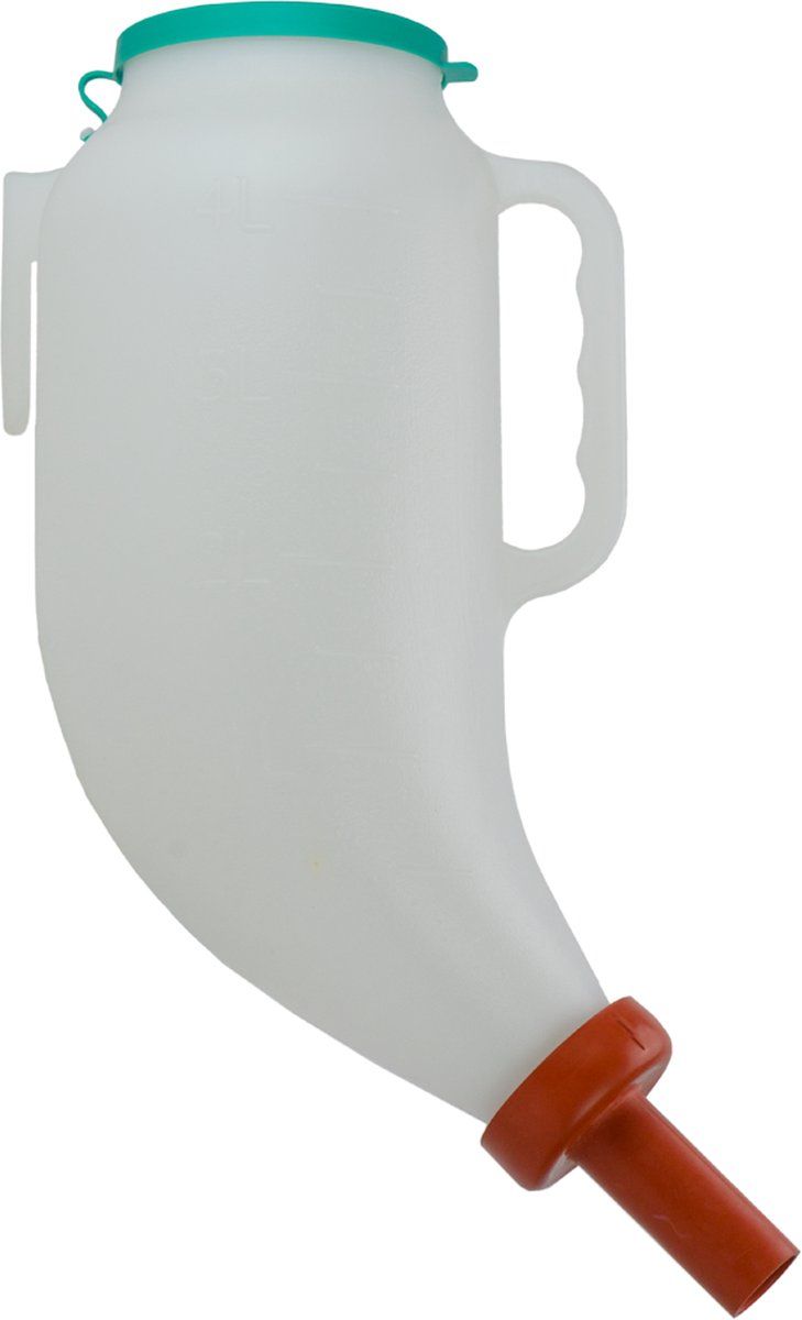 Kerbl 1428 Droogvoerfles - 4 l - Inclusief Kunststof Houder - Wit