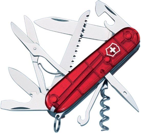 Victorinox Huntsman Multitool - 15 Functies - Transparant Rood
