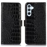 Samsung Étui Portefeuille Galaxy S23 FE en Cuir avec RFID - Série Crocodile - Noir