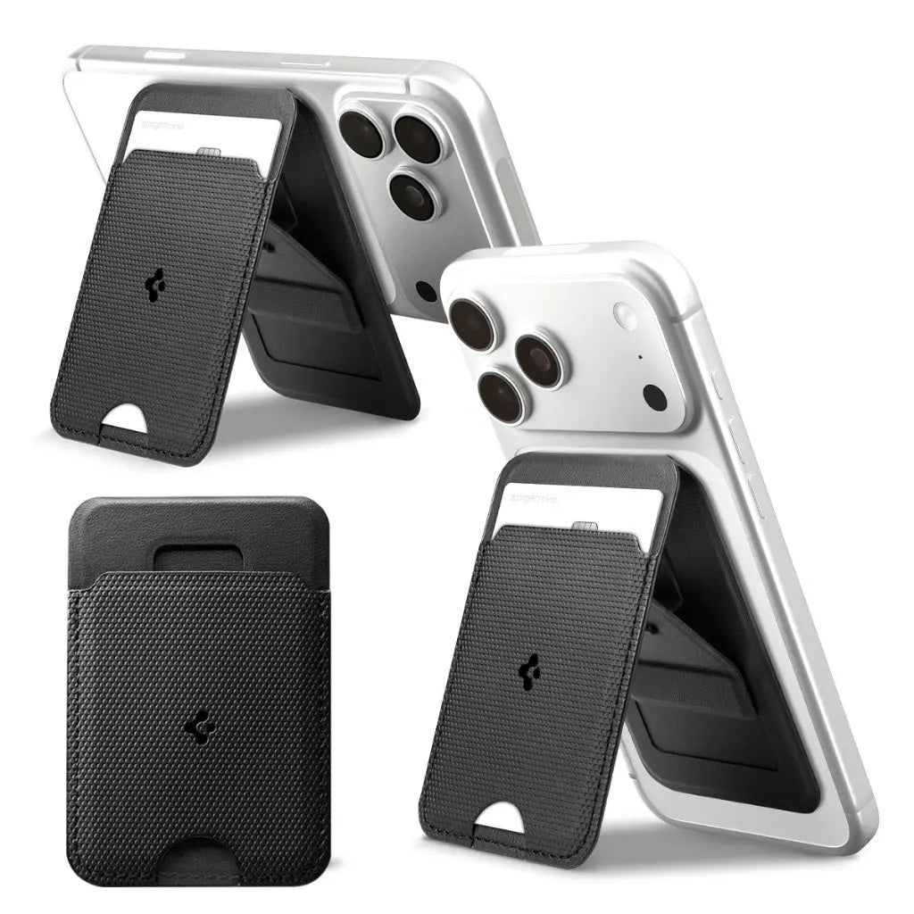 Spigen Slim Fold Stand Magsafe Wallet 1 Card, Zwart