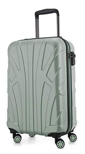 Suitline Handgepäck Hartschalen-Koffer Koffer Trolley Rollkoffer Reisekoffer, TSA, 55 cm, ca. 34 Liter, 100% ABS Matt, Mint