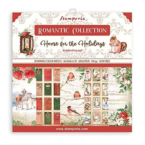 Stamperia International Scrapbooking Pad-Romantic-Home voor De Vakantie, Meerkleurig, 30,5 x 30,5 cm