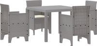 vidaXL Bartafel Set Lichtgrijs Polypropyleen