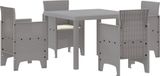 vidaXL Bartafel Set Lichtgrijs Polypropyleen