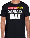 Bellatio Decorations Foute humor Kerst t-shirt - breaking news gay - heren - zwart XL