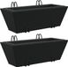 vidaXL Plantenbakken 2 st met haken poly rattan zwart
