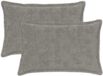 vidaXL Taie d'oreiller 2 pièces Gris clair 40 x 60 cm Fausse fourrure de lapin