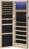 SONGMICS Hangende sieradenkast met LED-verlichting, Bruin
