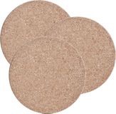 Zeller Kurken pannenonderzetters - 3x - rond - lichtbruin