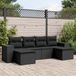 Maison Exclusive - Ensemble de meubles de jardin 6 pièces avec canapé et coussins, noir, en polyrotin