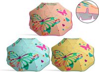 Atosa Parasol Papillon Ø 220 cm Multicolore Rond Parasol à mât