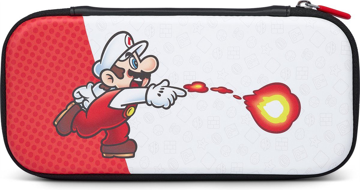 Power A Slim Case - Nintendo Switch (OLED Model) / Nintendo Switch / Nintendo Switch Lite - Firefall Mario - Wit/Rood