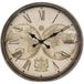ATMOSPHERA CREATEUR D'INTERIEUR Horloge murale Tomy World - Beige - Style vintage - Ronde - 76 x 76 x 7,7 cm