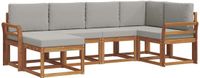 vidaXL - Acacia Houten Loungeset - Hoek Loungeset - 6 Zitplaatsen - Naturel en Lichtgrijs