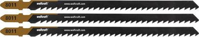 wolfcraft - 3 Decoupeerzaagbladen voor kanthout / vuren - 100mm - HCS-blad met T-schacht - Hout - 8011000