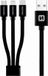 Swissten Câble 3 en 1 - Micro USB / USB-C / Lightning MFI Certifié - 1.2M - Noir