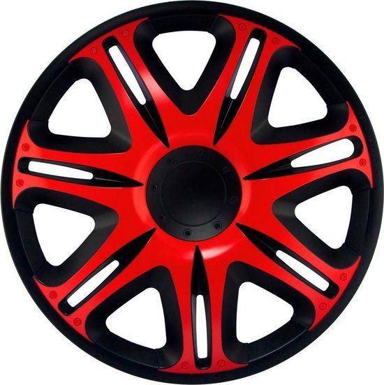 J-Tec Wieldoppen 15 inch Nascar zwart/rood