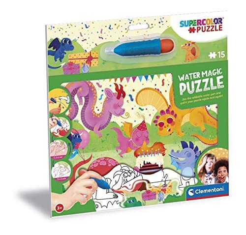 Clementoni 2245 Water Magic Baby Dragons puzzel met 15 delen, voor kinderen vanaf 3 jaar, Made in Italy, meerkleurig, medio