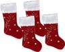 Gerimport Decoratie kerstsokken - 4x - rood/goud - B27 x H46 cm - polyester - Merry