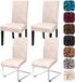 Housse de chaise haute élasticité - Taille universelle - Set de 1 - Beige
