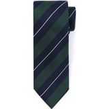 Cravate Soie Triple Rayure Vert Foncé