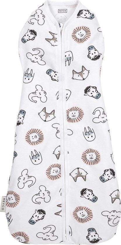 Meyco Baby Animal cocoon inbakerslaapzak - multicolour - 4-8 maanden - 70cm - 0.3 TOG