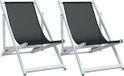 vidaXL Opklapbare stoelen, 2 stuks, zwart aluminium en textilene
