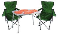 Mojawo 3-delige praktische set kampeer meubels: aluminium kampeertafel + 2 vissersstoelen