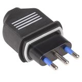 POLY POOL - PP0459X rubberen stuurstekker, 16 A, standaard, Italiaans, groot, voor buiten, axiale kabel, heavy duty, IP44, ergonomisch, robuust