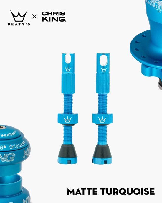 Peaty's x Chris King MK2 Tubeless Ventiel - 42mm - Turquoise