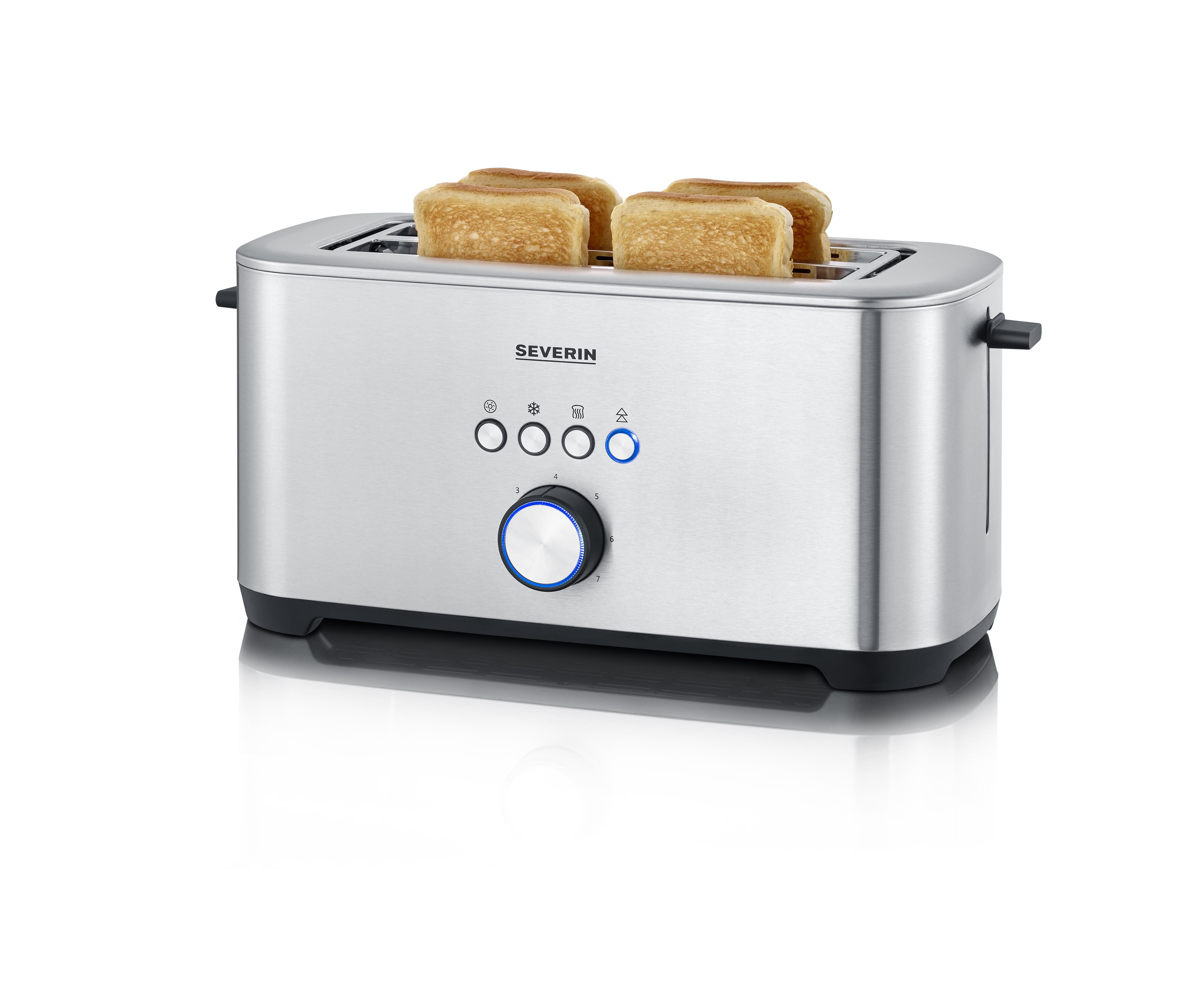 Severin AT 2621 - Broodrooster - 4 sneetjes - 1400W - Zwart/RVS