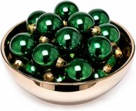 Krebs Kerstballen - 16x - emerald groen - glas - glans - 7 cm - luxe kerstversiering