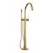 Brauer Brauer Gold Carving vrijstaande badkraan set met staafhanddouche goud