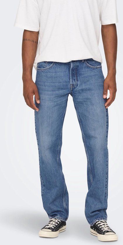 ONLY & SONS ONSEDGE LOOSE 4939 Heren Jeans - Medium Blue Denim - W32 X L30