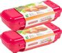 Plasticforte Boîte à œufs - 2x - organisateur de réfrigérateur porte-œufs - 10 œufs - rose - plastique - 27 x 12,5 cm