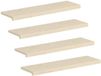 vidaXL - Trap - Tread - 4 - st - 100 - x - 25 - x - 2 - cm - Wit - Massief - Eikenhout