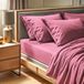 100% Ranforce 100% katoen hoeslaken (90 x 200 + 30 cm), Dusty Rose