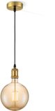 Home Sweet Home Hanglamp Vintage Globe Brons Amber E27 Inclusief LED Dimbaar