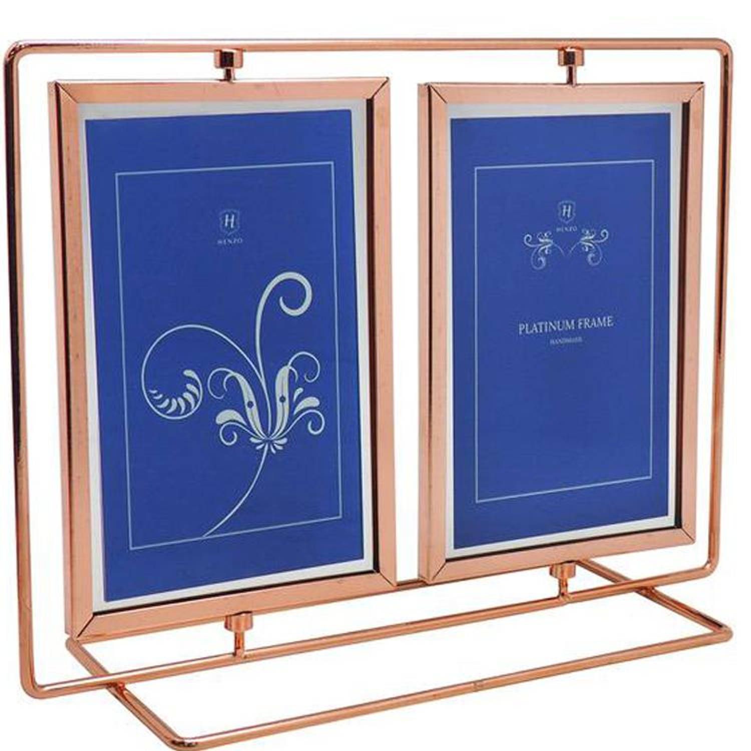 Henzo fotolijst - platinum double swing - collagelijst voor 2 foto's - fotomaat 13x18 cm - koper