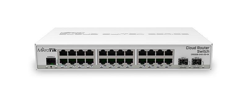 Mikrotik CRS326-24G-2S+IN - Managed Gigabit Ethernet Switch - 24x RJ45, 2x SFP, PoE, White