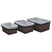 VidaXL Set de 3 paniers empilables en osier marron