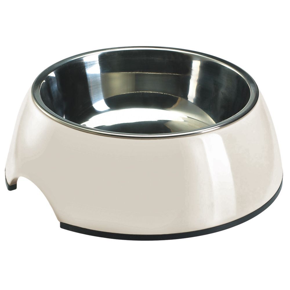 Hunter Witte Melamine Voerbak met Roestvrij Stalen Inleg - 700 ml, Ø 17,5 cm