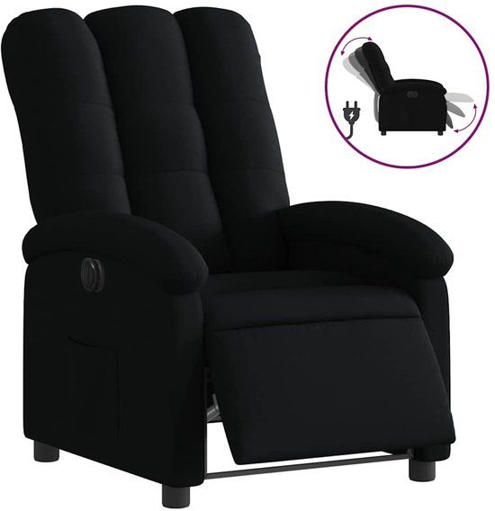 vidaXL Elektrisch Verstelbare Fauteuil - Stof - Zwart