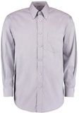 Kustom Kit Premium Oxford Classic Fit Heren Zilvergrijs Katoen/Polyester Shirt met lange mouwen