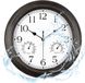 PromoHome Horloge mural silencieux et étanche de 30,5 cm avec thermomètre et hygromètre - Horloge vintage en bronze sur pile