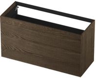 INK - Onderkast 2 Laden Push To Open Verticaal Gefreesd Massief Eiken Charcoal 1200x450x650 Mm