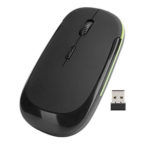 ciciglow Draadloze Muis, Stille Muis 2.4G Draagbare Mobiele Optische Kantoormuis met USB-ontvanger 3 Instelbare DPI voor Notebookaccessoires(zwart)