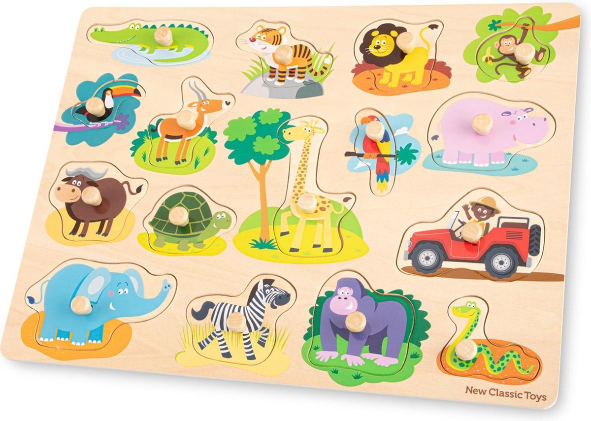 New Classic Toys Houten Legpuzzel Safari Dieren