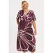 YOEK robe midi à fleurs aubergine