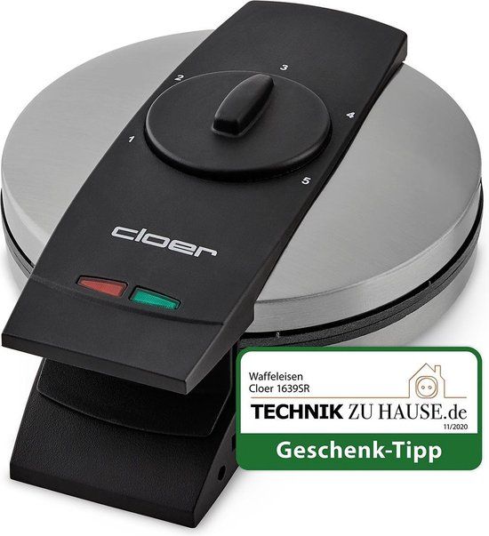Cloer 1639SR Hartenwafelijzer - Zilver